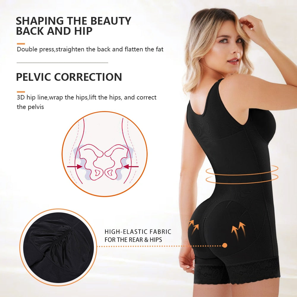 Fajas Colombianas Post Surgery Shapewear Compression laihdutus vyötärö nainen tasainen vatsa pitsi Shaper Skims shortsit Bodyshaper